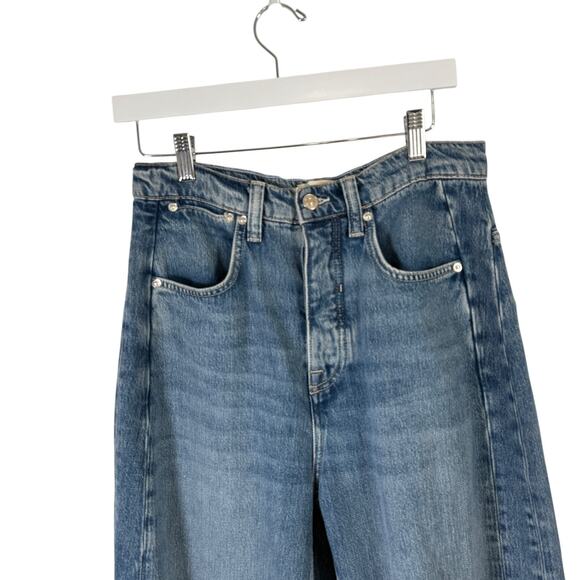 We the Free Truro Baggy Puddle Jeans Water Stoned Blue Button Fly Boho Womens 29 - Picture 3 of 10